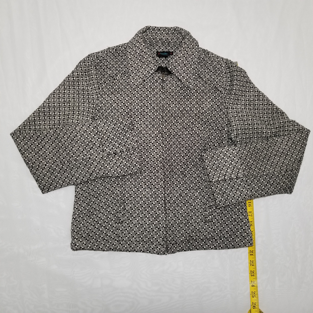 DStudio Blazer Size 12 Black and Gray Wool Blend
